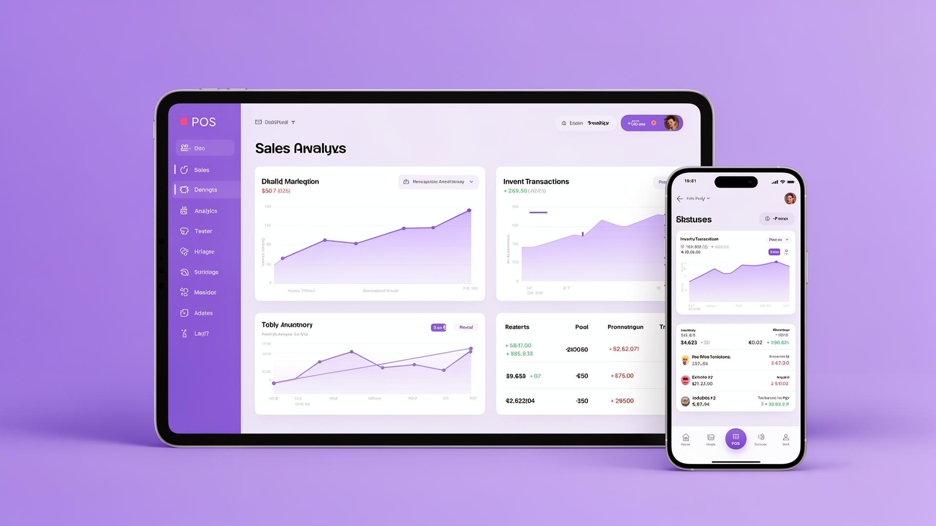 YPT-SaaS POS Dashboard on multiple devices